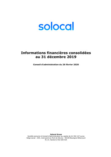Miniature Solocal Group Bilan financier 2019