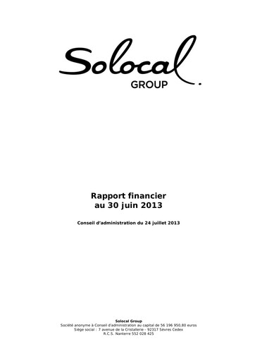 Thumbnail Solocal Group Half-year Report 2013-h1