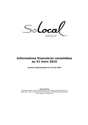 Miniature Solocal Group Rapport trimestriel 2016-q1