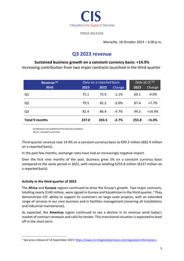 Thumbnail Catering International & Services Quarterly Report 2023-q3