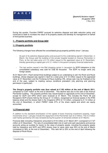 Thumbnail Paref SA Quarterly Report 2011-q1