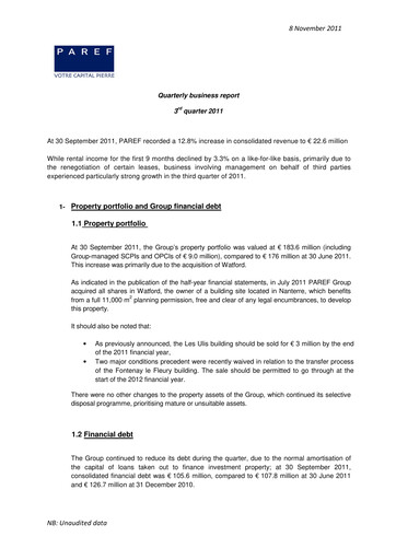 Thumbnail Paref SA Quarterly Report 2011-q3