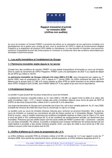 Thumbnail Paref SA Quarterly Report 2009-q1