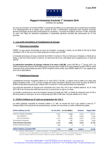 Thumbnail Paref SA Quarterly Report 2010-q1