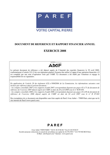 Miniature Paref SA Document d'enregistrement universel 2008