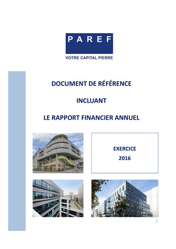 Miniature Paref SA Document d'enregistrement universel 2016