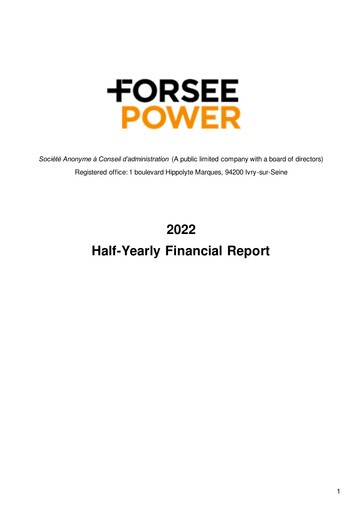 Miniature Forsee Power Rapport semestriel 2022-h1