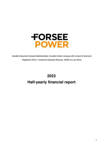 Miniature Forsee Power Rapport semestriel 2023-h1