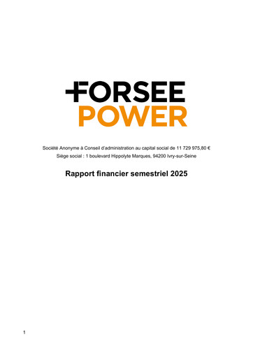 Thumbnail Forsee Power Half-year Report 2025-h1