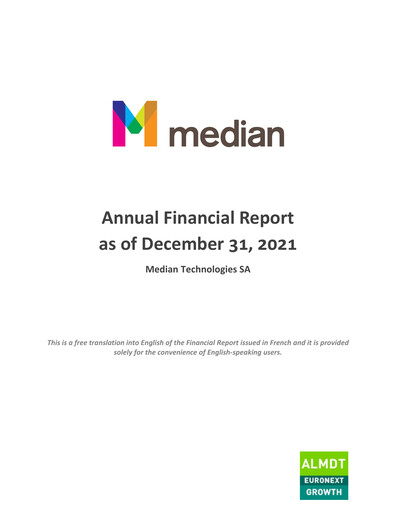 Thumbnail Median Technologies SA Annual Report 2021