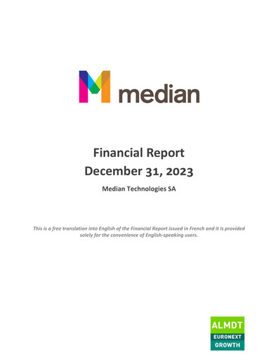 Thumbnail Median Technologies SA Annual Report 2023