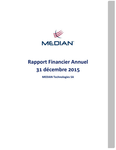 Thumbnail Median Technologies SA Annual Report 2015