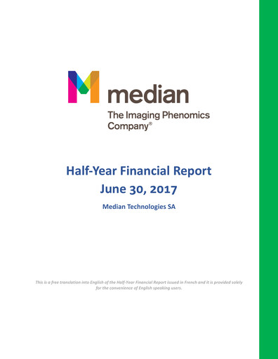 Thumbnail Median Technologies SA Half-year Report 2017-h1