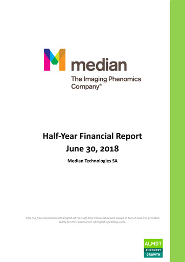 Thumbnail Median Technologies SA Half-year Report 2018-h1