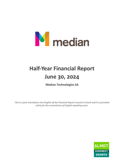 Thumbnail Median Technologies SA Half-year Report 2024-h1