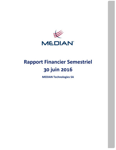 Thumbnail Median Technologies SA Half-year Report 2016-h1