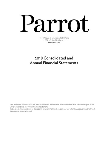 Thumbnail Parrot S.A. Financial Statement 2018