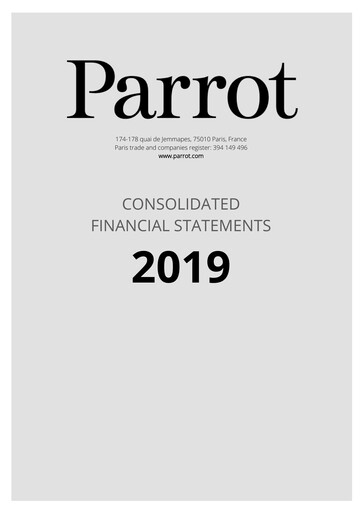 Thumbnail Parrot S.A. Financial Statement 2019