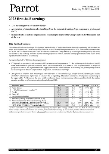 Thumbnail Parrot S.A. Half-year Report 2022-h1