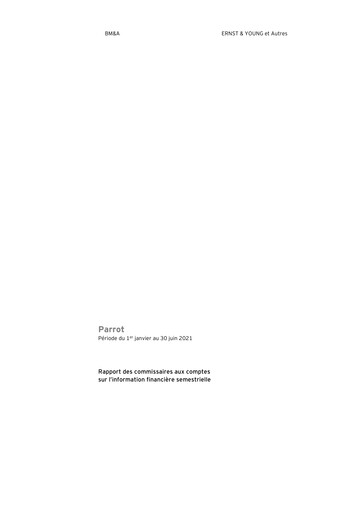 Thumbnail Parrot S.A. Half-year Report 2021-h1