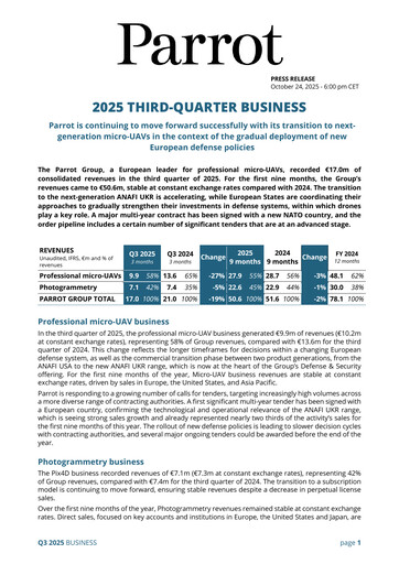 Thumbnail Parrot S.A. Quarterly Report 2025-q3