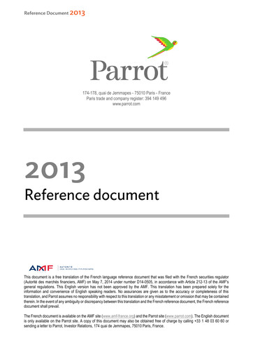 Thumbnail Parrot S.A. Universal Registration Document 2013