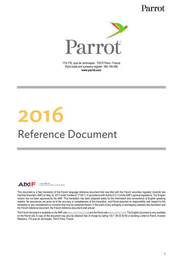 Thumbnail Parrot S.A. Universal Registration Document 2016