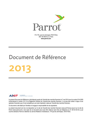 Thumbnail Parrot S.A. Universal Registration Document 2013