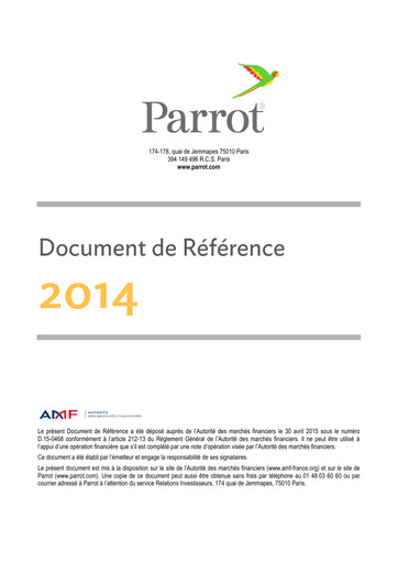 Thumbnail Parrot S.A. Universal Registration Document 2014