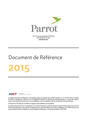 Thumbnail Parrot S.A. Universal Registration Document 2015