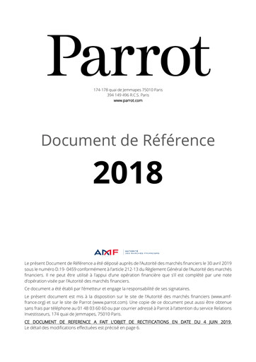 Thumbnail Parrot S.A. Universal Registration Document 2018