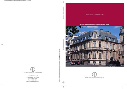 Thumbnail Acanthe Développement Annual Report 2010