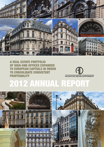 Thumbnail Acanthe Développement Annual Report 2012