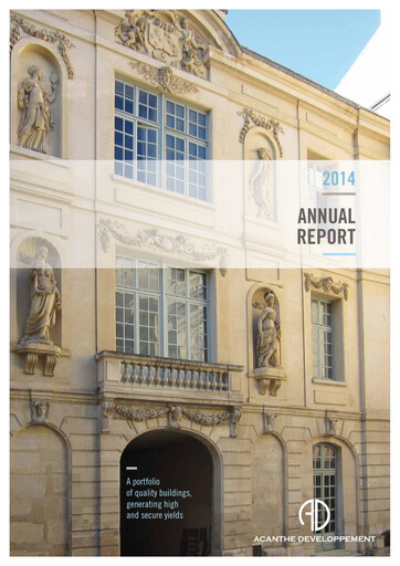 Thumbnail Acanthe Développement Annual Report 2014