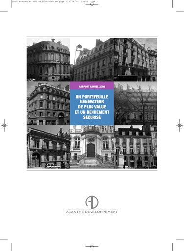 Thumbnail Acanthe Développement Annual Report 2009