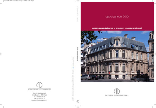 Thumbnail Acanthe Développement Annual Report 2010
