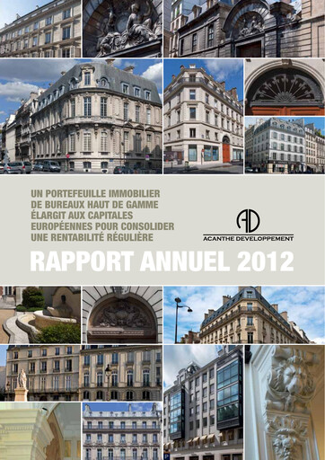 Thumbnail Acanthe Développement Annual Report 2012