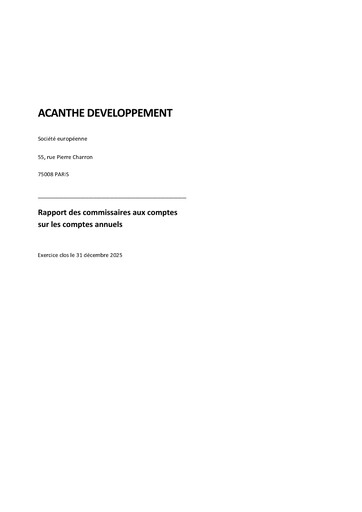 Vorschaubild Acanthe Développement Finanzmitteilung 2025