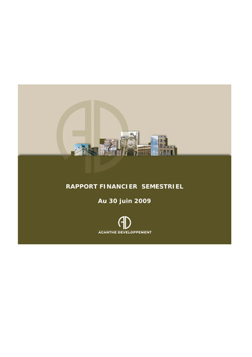 Thumbnail Acanthe Développement Half-year Report 2009-h1
