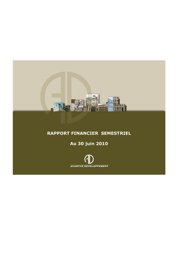 Thumbnail Acanthe Développement Half-year Report 2010-h1