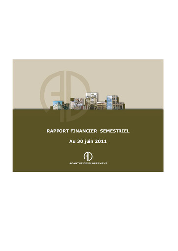 Thumbnail Acanthe Développement Half-year Report 2011-h1