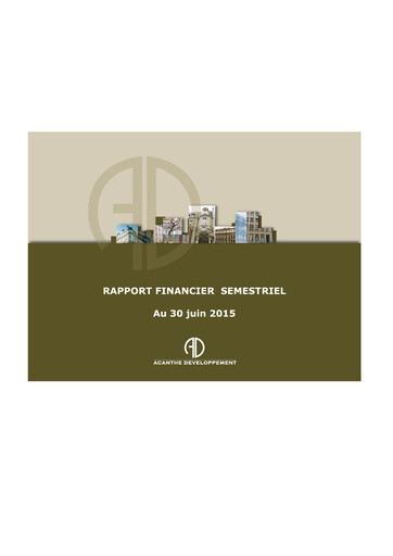 Thumbnail Acanthe Développement Half-year Report 2015-h1