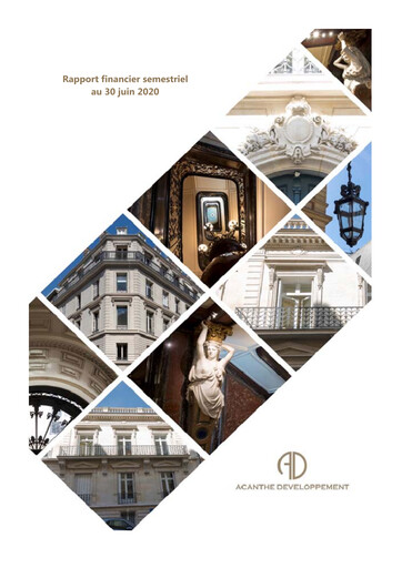 Miniature Acanthe Développement Rapport semestriel 2020-h1