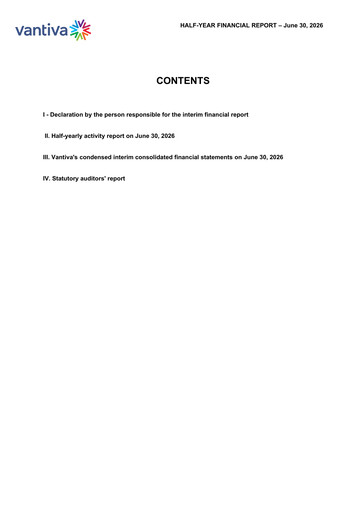 Miniature Vantiva Rapport semestriel 2026-h1
