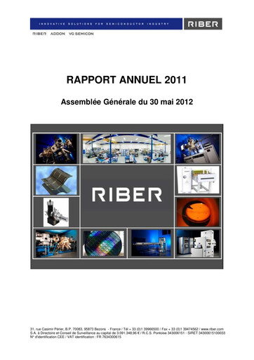 Thumbnail Riber S.A. Annual Report 2011