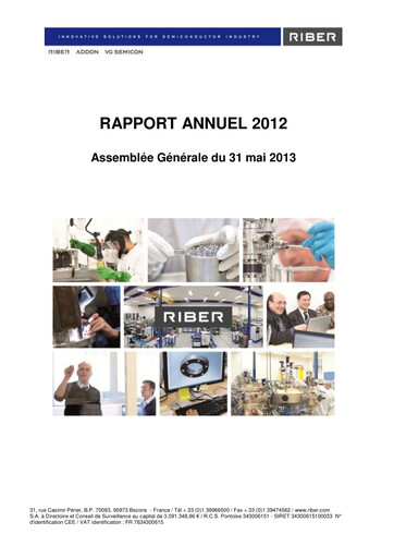 Thumbnail Riber S.A. Annual Report 2012