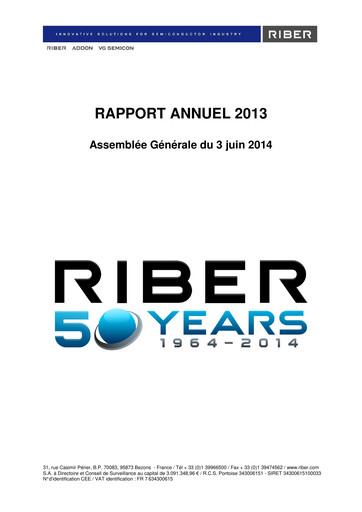 Thumbnail Riber S.A. Annual Report 2013