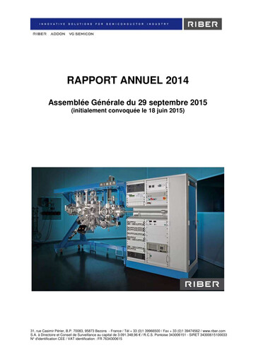 Thumbnail Riber S.A. Annual Report 2014
