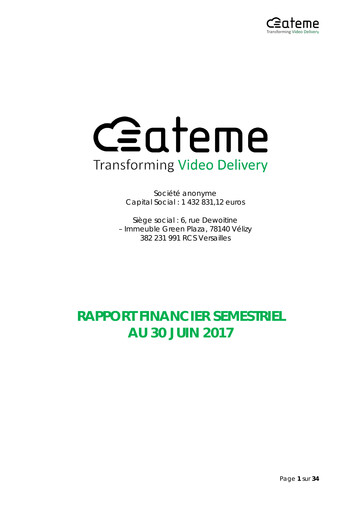 Thumbnail Ateme SA Half-year Report 2017-h1