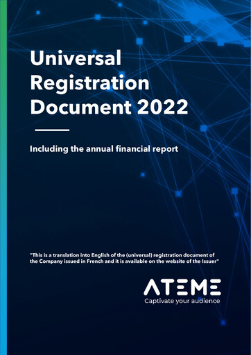 Thumbnail Ateme SA Universal Registration Document 2022